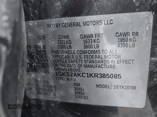 2019 GMC Yukon SLE with VIN 1GKS2AKC1KR385085, listed as a IAAI auction lot 41699370 with 83,889 mi miles. Bid and sale history available at carsss.com. Image 9.