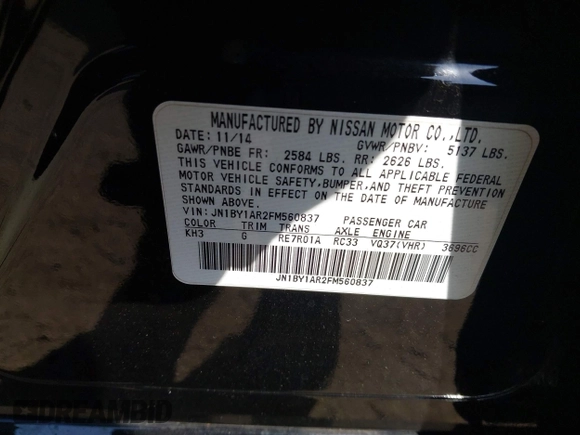 2015 Infiniti Q70 с VIN JN1BY1AR2FM560837, выставлен на аукционе IAAI как лот 42577382 с пробегом 145 507 миль миль и . История ставок и продаж доступна на DreamBid. Изображение 9.