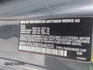 2014 BMW 2 Series 228i with VIN WBA1F5C59EV246205, listed as a IAAI auction lot 42219390 with 142,532 mi miles and . Bid and sale history available at DreamBid. Image 9.