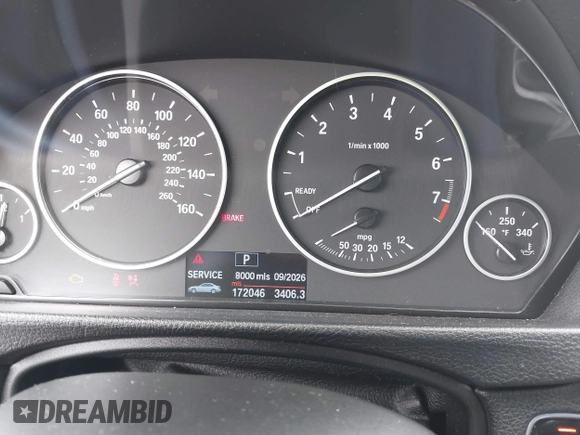 2013 BMW 3 Series 328i with VIN WBA3A5C58DF603194, listed as a IAAI auction lot 41831418 with 172,046 mi miles. Bid and sale history available at carsss.com. Image 7.