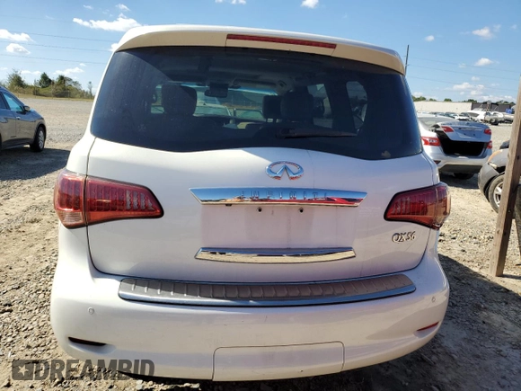 2012 Infiniti QX56 7-passenger with VIN JN8AZ2NF8C9517540, listed as a Copart auction lot 75046604 with 213,468 mi miles and Salvage Title. Bid and sale history available at carsss.com. Image 6.