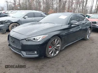 2021 Infiniti Q60 Red Sport 400 with VIN JN1FV7LL6MM560293, listed as a IAAI auction lot 41159901 with 38,172 mi miles and . Bid and sale history available at DreamBid. Image 2.