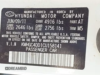 2012 Hyundai Genesis 3.8L z VIN KMHGC4DD1CU158141, wystawiony jako IAAI lot #41701051 z przebiegiem 189 981 mil mil oraz . Historia ofert i sprzedaży dostępna na DreamBid. Obrazek 9.