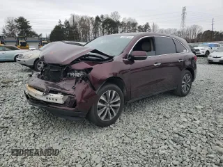 2015 Acura MDX Tech Pkg with VIN 5FRYD3H44FB011334, listed as a Copart auction lot 41802155 with 0 mi miles and Salvage Title. Bid and sale history available at carsss.com. Image 1.