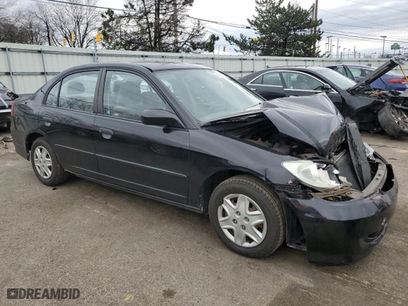 2005 Honda Civic Sdn VP with VIN 2HGES163X5H583561, listed as a Copart auction lot 49664185 with 131,166 mi miles and Salvage Title. Bid and sale history available at carsss.com. Image 4.