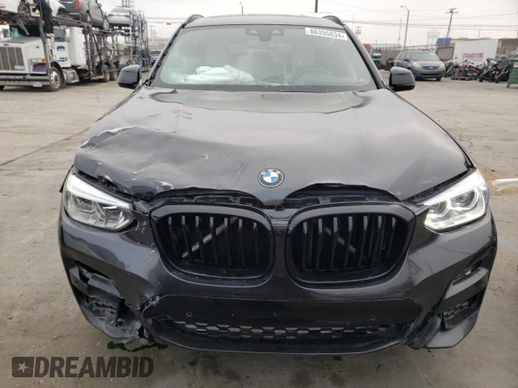 2021 BMW X3 sDrive30i with VIN 5UXTY3C07M9E82696, listed as a Copart auction lot 86355834 with 46,477 mi miles and Salvage Title. Bid and sale history available at carsss.com. Image 5.