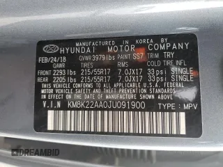 2018 Hyundai Kona SEL with VIN KM8K22AA0JU091900, listed as a Copart auction lot 69825632 with 42,657 mi miles. Bid and sale history available at carsss.com. Image 15.