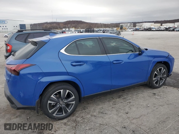 2025 Lexus UX with VIN JTHUCJDH7S2004454, listed as a Copart auction lot 84698594 with 9,684 mi miles and Salvage Title. Bid and sale history available at carsss.com. Image 3.