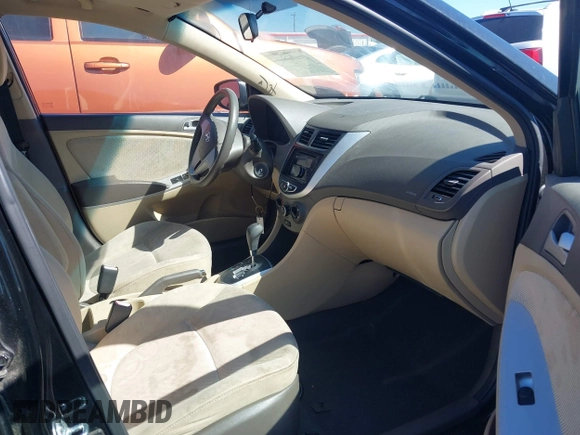 2012 Hyundai Accent GLS with VIN KMHCT4AE3CU265199, listed as a IAAI auction lot 41826958 with 121,618 mi miles. Bid and sale history available at carsss.com. Image 5.