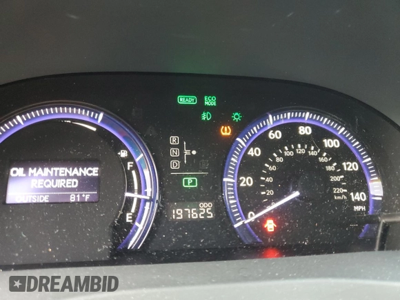 2010 Lexus HS 250h with VIN JTHBB1BA2A2013125, listed as a Copart auction lot 79688744 with 197,625 mi miles and Salvage Title. Bid and sale history available at DreamBid. Image 9.