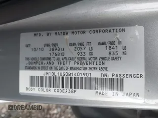 2011 Mazda Mazda3 i Sport with VIN JM1BL1UG0B1401901, listed as a IAAI auction lot 42058681 with 147,060 mi miles. Bid and sale history available at carsss.com. Image 9.
