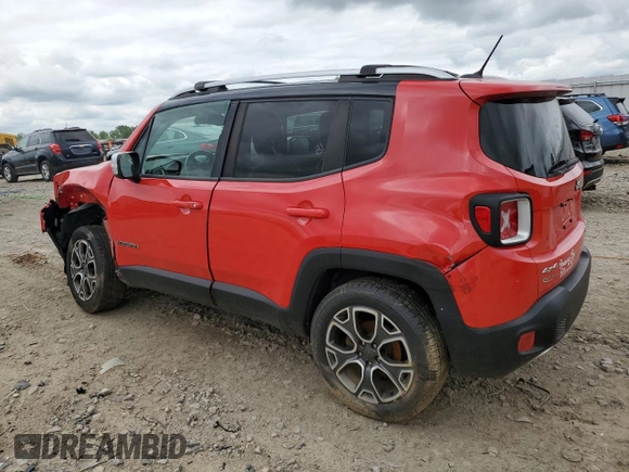2017 Jeep Renegade Limited with VIN ZACCJBDB1HPE93582, listed as a Copart auction lot 64261214 with 164,943 mi miles and Non repairable. Bid and sale history available at DreamBid. Image 2.