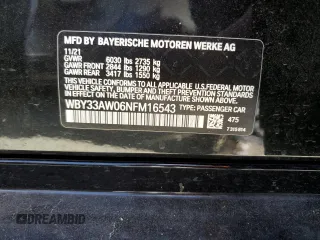 2022 BMW i4 M50 with VIN WBY33AW06NFM16543, listed as a Copart auction lot 52206564 with 11,514 mi miles. Bid and sale history available at carsss.com. Image 12.