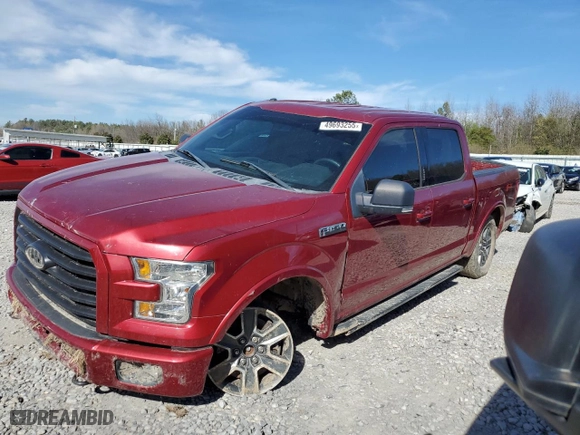 2016 Ford F-150 XLT with VIN 1FTEW1EF8GFB94842, listed as a Copart auction lot 49693255 with 105,289 mi miles and Salvage Title. Bid and sale history available at carsss.com. Image 1.