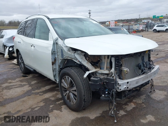 2018 Nissan Pathfinder SV with VIN 5N1DR2MN1JC673562, listed as a IAAI auction lot 41828213 with 62,882 mi miles. Bid and sale history available at carsss.com. Image 1.
