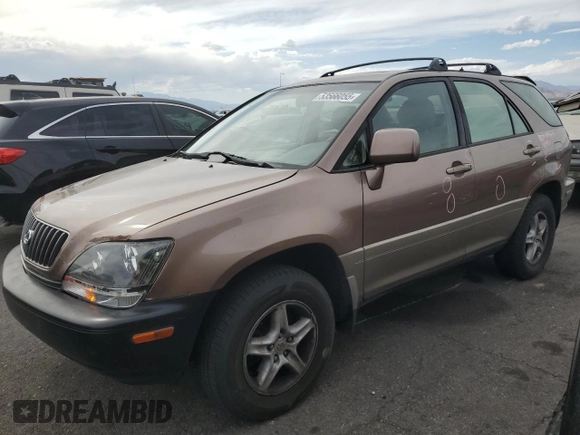1999 Lexus RX 300 with VIN JT6HF10U1X0071946, listed as a Copart auction lot 53566055 with 133,138 mi miles and Salvage Title. Bid and sale history available at DreamBid. Image 1.