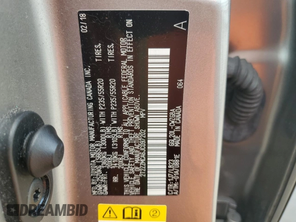 2018 Lexus RX 350 z VIN 2T2ZZMCA6JC097202, wystawiony jako Copart lot #54763105 z przebiegiem 113 011 mil mil oraz Szkoda całkowita • Salvage title. Historia ofert i sprzedaży dostępna na DreamBid. Obrazek 13.