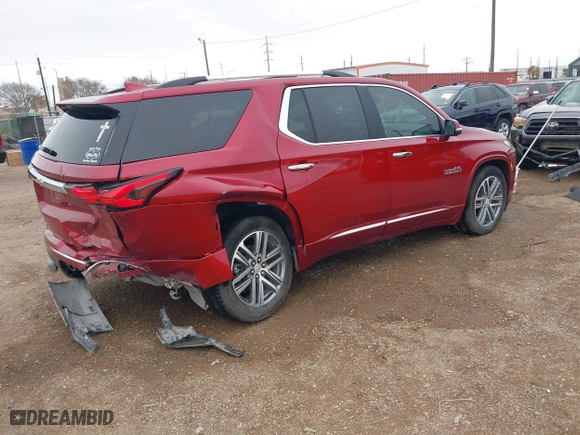 2023 Chevrolet Traverse High Country with VIN 1GNEVNKW7PJ221810, listed as a IAAI auction lot 41215676 with 26,020 mi miles. Bid and sale history available at carsss.com. Image 4.