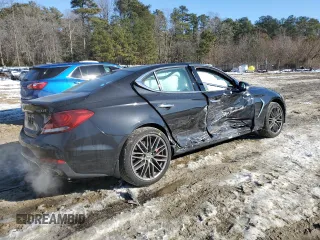 2019 Genesis G70 3.3T Advanced with VIN KMTG34LE9KU023200, listed as a Copart auction lot 88573435 with 26,847 mi miles and Salvage Title. Bid and sale history available at carsss.com. Image 3.