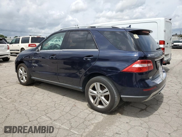 2013 Mercedes-Benz M ML 350 with VIN 4JGDA5HB3DA153081, listed as a Copart auction lot 64823524 with 129,004 mi miles and Salvage Title. Bid and sale history available at carsss.com. Image 2.