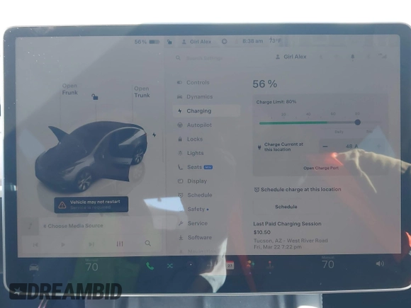 2023 Tesla Model Y Long Range with VIN 7SAYGDEE4PF875915, listed as a IAAI auction lot 42095178 with 11,928 mi miles and . Bid and sale history available at DreamBid. Image 17.