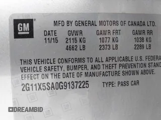 2016 Chevrolet Impala LS with VIN 2G11X5SA0G9137225, listed as a IAAI auction lot 42125448 with 115,697 mi miles and . Bid and sale history available at DreamBid. Image 9.