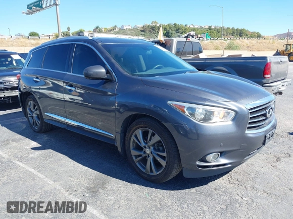 2013 Infiniti JX35 with VIN 5N1AL0MM8DC317601, listed as a IAAI auction lot 40678694 with 142,221 mi miles and . Bid and sale history available at DreamBid. Image 1.