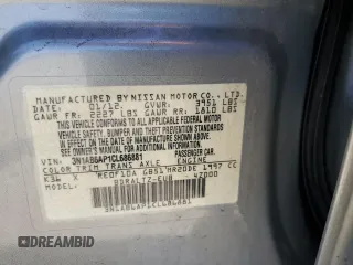 2012 Nissan Sentra SR with VIN 3N1AB6AP1CL686881, listed as a Copart auction lot 62507655 with 219,309 mi miles and Salvage title. Bid and sale history available at DreamBid. Image 12.