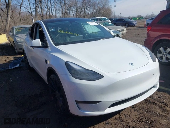 2024 Tesla Model Y Performance with VIN 7SAYGDEF3RA281969, listed as a IAAI auction lot 41680674 with 22,615 mi miles and . Bid and sale history available at DreamBid. Image 1.