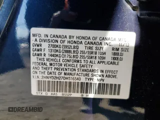 2013 Acura MDX with VIN 2HNYD2H27DH516540, listed as a Copart auction lot 46421315 with 157,498 mi miles and Salvage Title. Bid and sale history available at carsss.com. Image 13.
