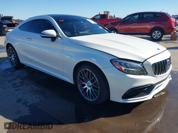 2020 Mercedes-Benz C 63 S AMG with VIN WDDWJ8HB8LF946608, listed as a IAAI auction lot 41162275 with 45,499 mi miles and . Bid and sale history available at DreamBid. Image 1.