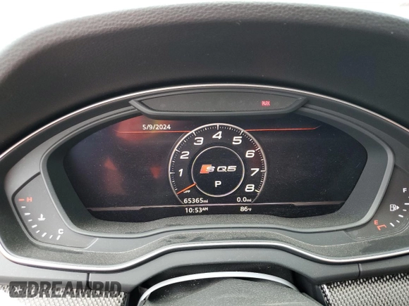 2018 Audi SQ5 Prestige with VIN WA1C4AFY7J2121953, listed as a Copart auction lot 41292974 with 65,365 mi miles and . Bid and sale history available at DreamBid. Image 9.