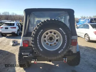 2001 Jeep Wrangler Sport with VIN 1J4FA49S21P346217, listed as a Copart auction lot 46133815 with 103,929 mi miles and Salvage Title. Bid and sale history available at carsss.com. Image 6.