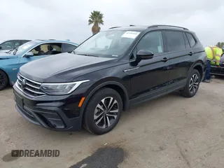 2024 Volkswagen Tiguan S with VIN 3VVRB7AX1RM175360, listed as a IAAI auction lot 42196560 with 5,133 mi miles and . Bid and sale history available at DreamBid. Image 2.