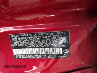 2012 Lexus IS 250 with VIN JTHCF5C29C5060225, listed as a IAAI auction lot 41494116 with 100,208 mi miles and . Bid and sale history available at DreamBid. Image 9.