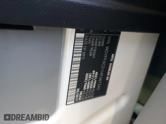 2017 Freightliner Sprinter Cargo z VIN WDYPF0CD1HP387242, wystawiony jako Copart lot #84517624 z przebiegiem 232 062 mil mil oraz Szkoda całkowita • Salvage title. Historia ofert i sprzedaży dostępna na DreamBid. Obrazek 14.