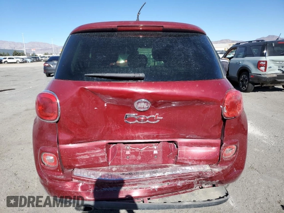 2014 FIAT 500L Lounge with VIN ZFBCFACH6EZ029883, listed as a Copart auction lot 80558044 with 116,997 mi miles and Salvage Title. Bid and sale history available at carsss.com. Image 6.