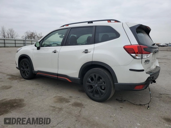 2022 Subaru Forester Sport with VIN JF2SKAJCXNH512313, listed as a Copart auction lot 42649425 with 27,452 mi miles and Salvage Title. Bid and sale history available at carsss.com. Image 2.