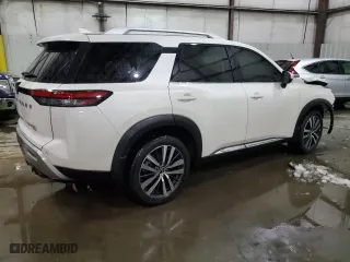 2022 Nissan Pathfinder Platinum with VIN 5N1DR3DK4NC265624, listed as a Copart auction lot 87574605 with 42,063 mi miles and Salvage Title. Bid and sale history available at carsss.com. Image 3.
