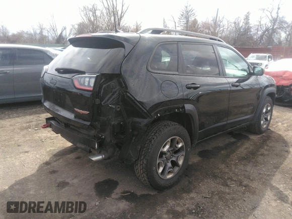 2019 Jeep Cherokee Trailhawk with VIN 1C4PJMBX1KD331128, listed as a IAAI auction lot 41983976 with 110,190 mi miles and . Bid and sale history available at DreamBid. Image 4.