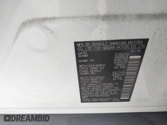 2016 Nissan Rogue S with VIN KNMAT2MT9GP724430, listed as a IAAI auction lot 42148813 with 80,564 mi miles and . Bid and sale history available at DreamBid. Image 9.