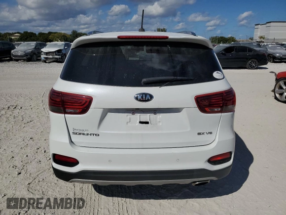 2019 Kia Sorento EX Sport V6 with VIN 5XYPH4A54KG608240, listed as a Copart auction lot 44384925 with 34,445 mi miles and Salvage Title. Bid and sale history available at carsss.com. Image 6.