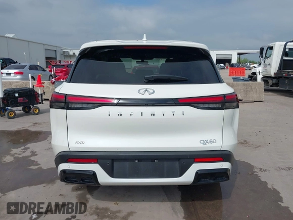 2023 Infiniti QX60 Luxe with VIN 5N1DL1FS0PC356315, listed as a IAAI auction lot 42177668 with 30,690 mi miles and . Bid and sale history available at DreamBid. Image 17.