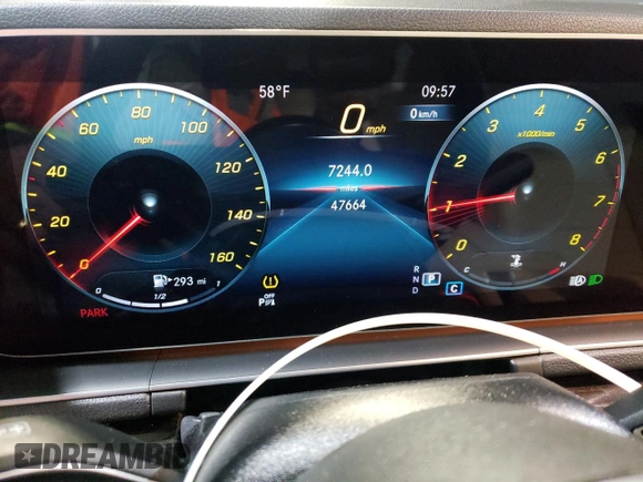2021 Mercedes-Benz GLE 350 with VIN 4JGFB4KB6MA490787, listed as a Copart auction lot 49259735 with 47,664 mi miles and Salvage title. Bid and sale history available at DreamBid. Image 9.