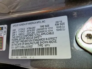 2020 Acura RDX w/Technology Pkg with VIN 5J8TC1H56LL003922, listed as a Copart auction lot 47401075 with 57,134 mi miles and Salvage Title. Bid and sale history available at carsss.com. Image 14.