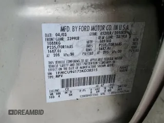 2003 Ford Escape Limited with VIN 1FMCU94173KD38315, listed as a Copart auction lot 75467314 with 267,669 mi miles and Salvage Title. Bid and sale history available at carsss.com. Image 13.