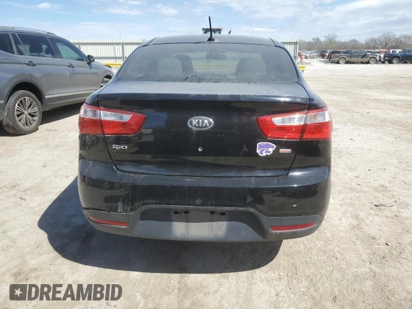 2013 Kia Rio LX with VIN KNADM4A36D6225190, listed as a Copart auction lot 50087115 with 64,895 mi miles and Salvage Title. Bid and sale history available at carsss.com. Image 6.