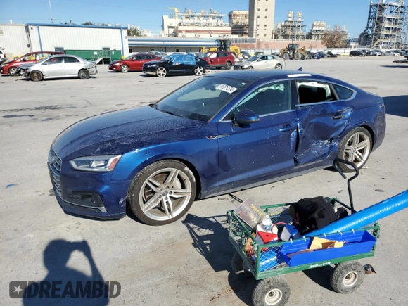 2018 Audi A5 Sportback Prestige with VIN WAUFNCF55JA078752, listed as a Copart auction lot 41371574 with 32,368 mi miles. Bid and sale history available at carsss.com. Image 1.
