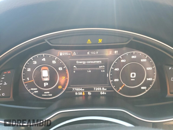 2019 Audi Q7 Premium Plus z VIN WA1LAAF79KD002789, wystawiony jako Copart lot #56139445 z przebiegiem 77 604 mil mil oraz Szkoda całkowita • Salvage title. Historia ofert i sprzedaży dostępna na DreamBid. Obrazek 9.
