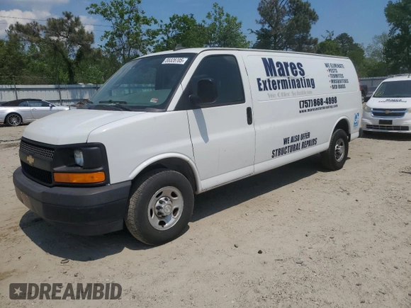 2017 Chevrolet Express Cargo z VIN 1GCWGBFF3H1131538, wystawiony jako Copart lot #55328705 z przebiegiem 160 180 mil mil oraz Czysty tytuł • Clean title. Historia ofert i sprzedaży dostępna na DreamBid. Obrazek 1.